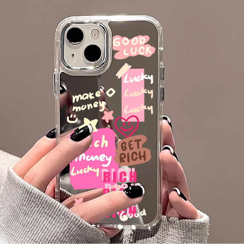 Phone Cases Quotes - Rich Lucky Graffiti Mirror Phone Case