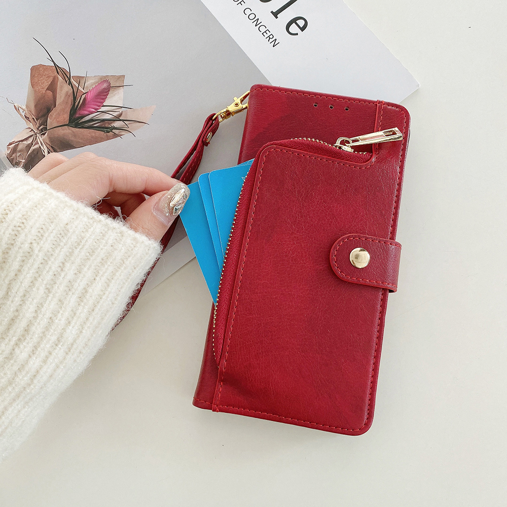 PU Leather Zipper Wallet Folio - đánh giá và giá Leather Folio Wallet Case