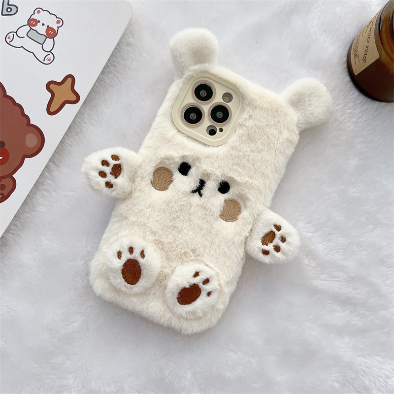 Korean 3D Cartoon Bear Fluffy  - đánh giá và giá Phone Cases Iphone