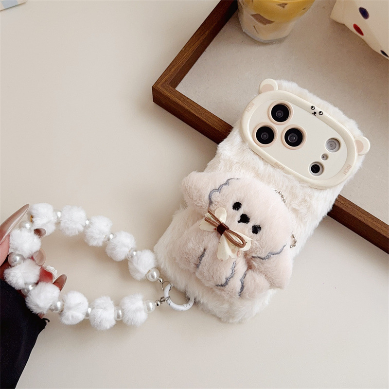 3D Cartoon Bowknot Puppy Warm  - đánh giá và giá Phone Cases Iphone