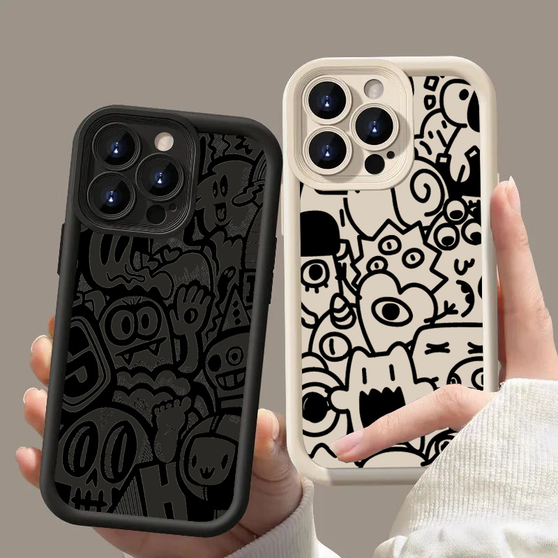 Black Graffiti Phone Case For  - đánh giá và giá Phone Cases With Camera Cover
