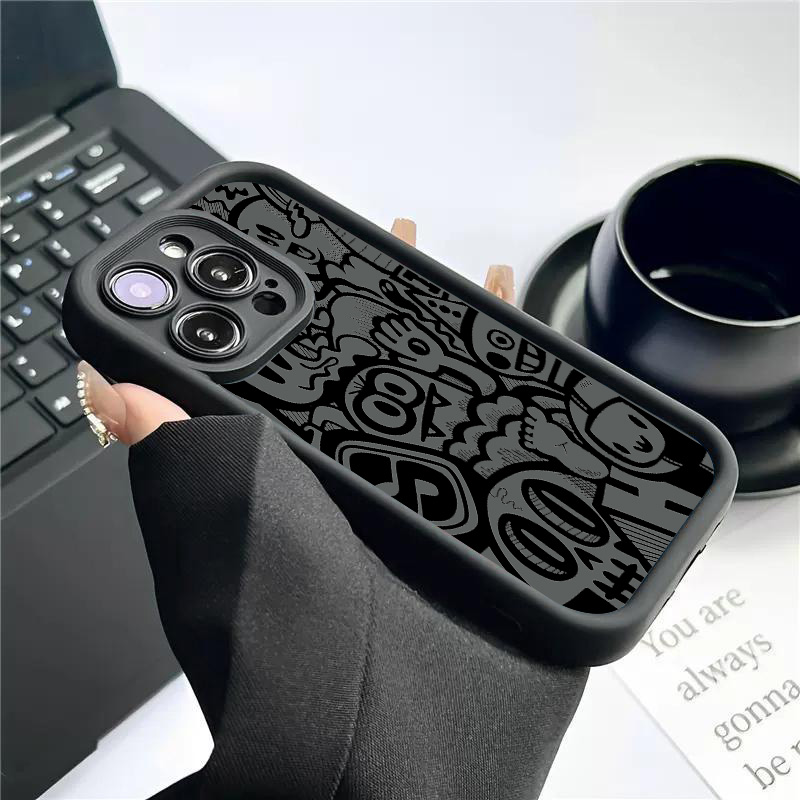 Black Graffiti Phone Case For  - đánh giá và giá Phone Cases With Camera Cover
