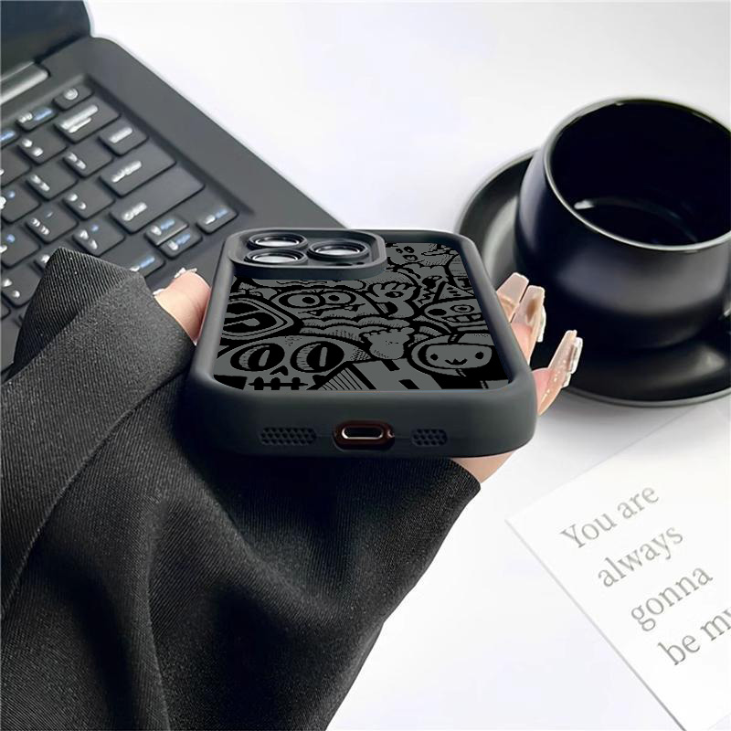 Black Graffiti Phone Case For  - đánh giá và giá Phone Cases With Camera Cover