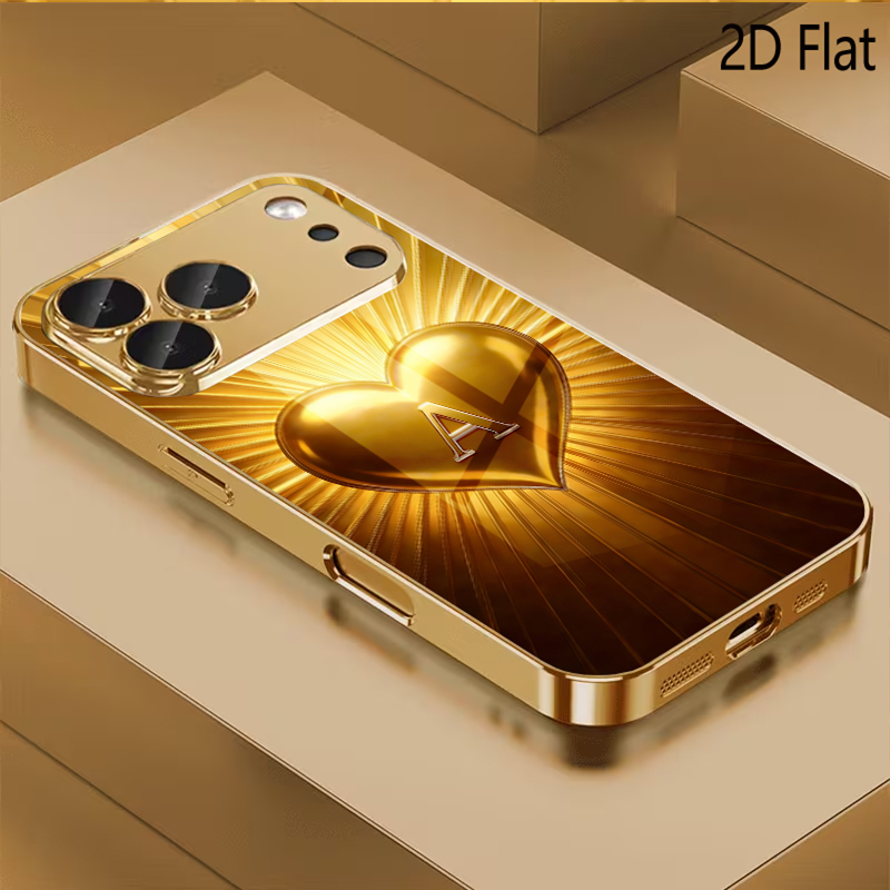 Golden Heart Patterned tempere - đánh giá và giá Phone Cases With Camera Cover