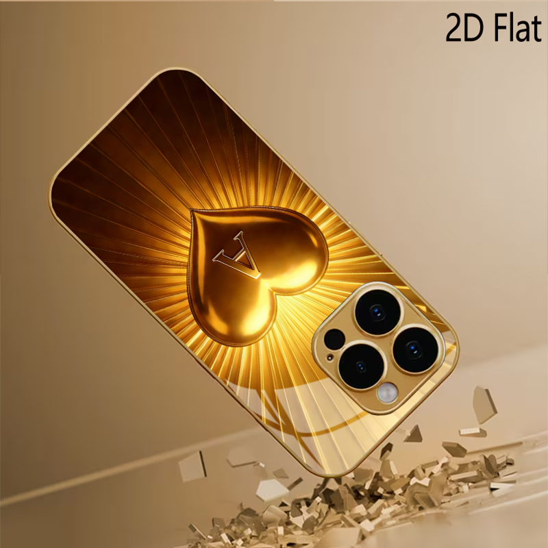Golden Heart Patterned tempere - đánh giá và giá Phone Cases With Camera Cover