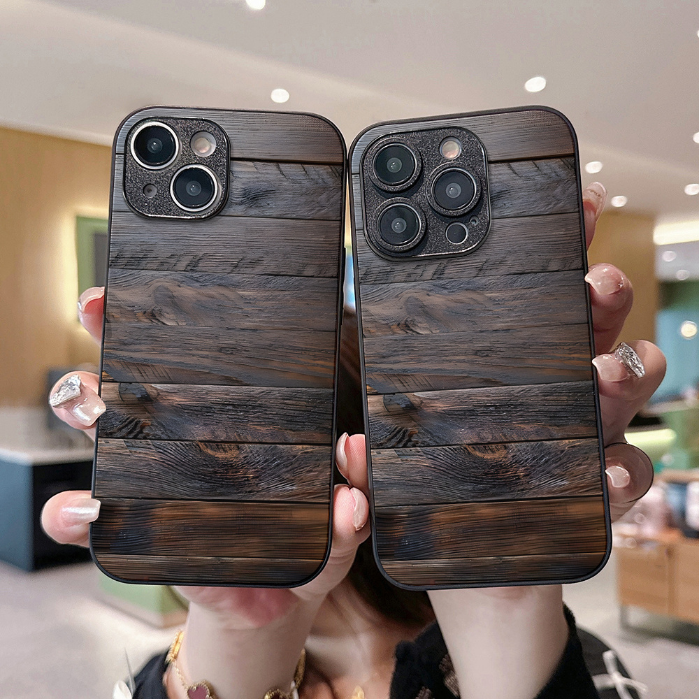 Brown-black wood-grain pattern - đánh giá và giá Phone Cases Brown