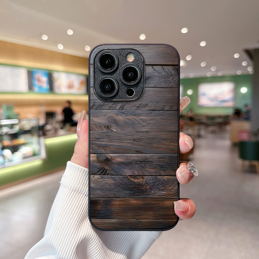Brown-black wood-grain pattern - đánh giá và giá Phone Cases Brown